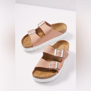 Arizona Platform Tan Sandal Papillio By Birkenstock